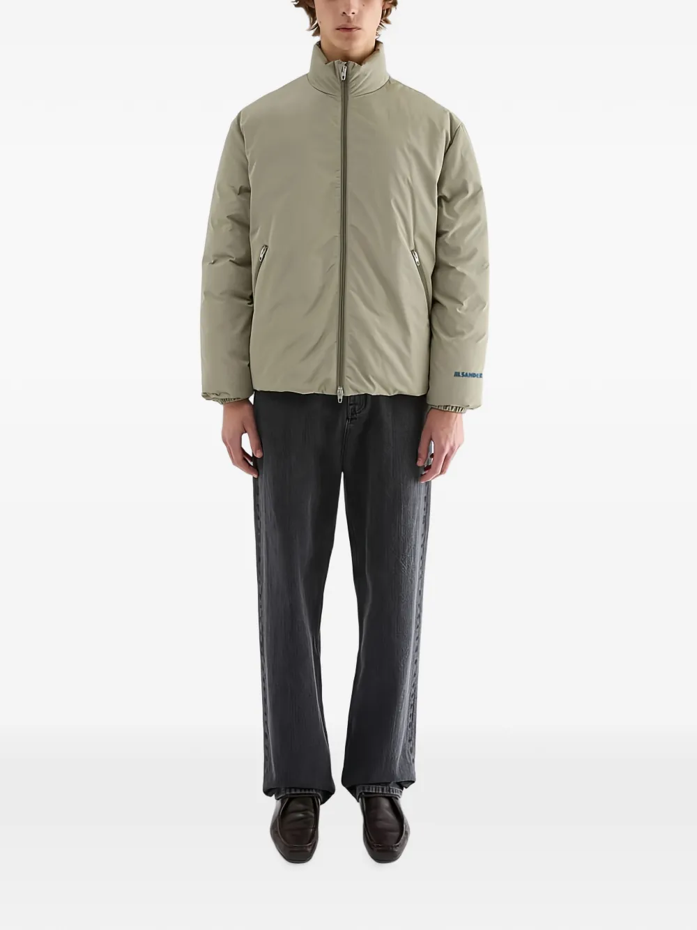Jil Sander Taffeta donsjack Groen