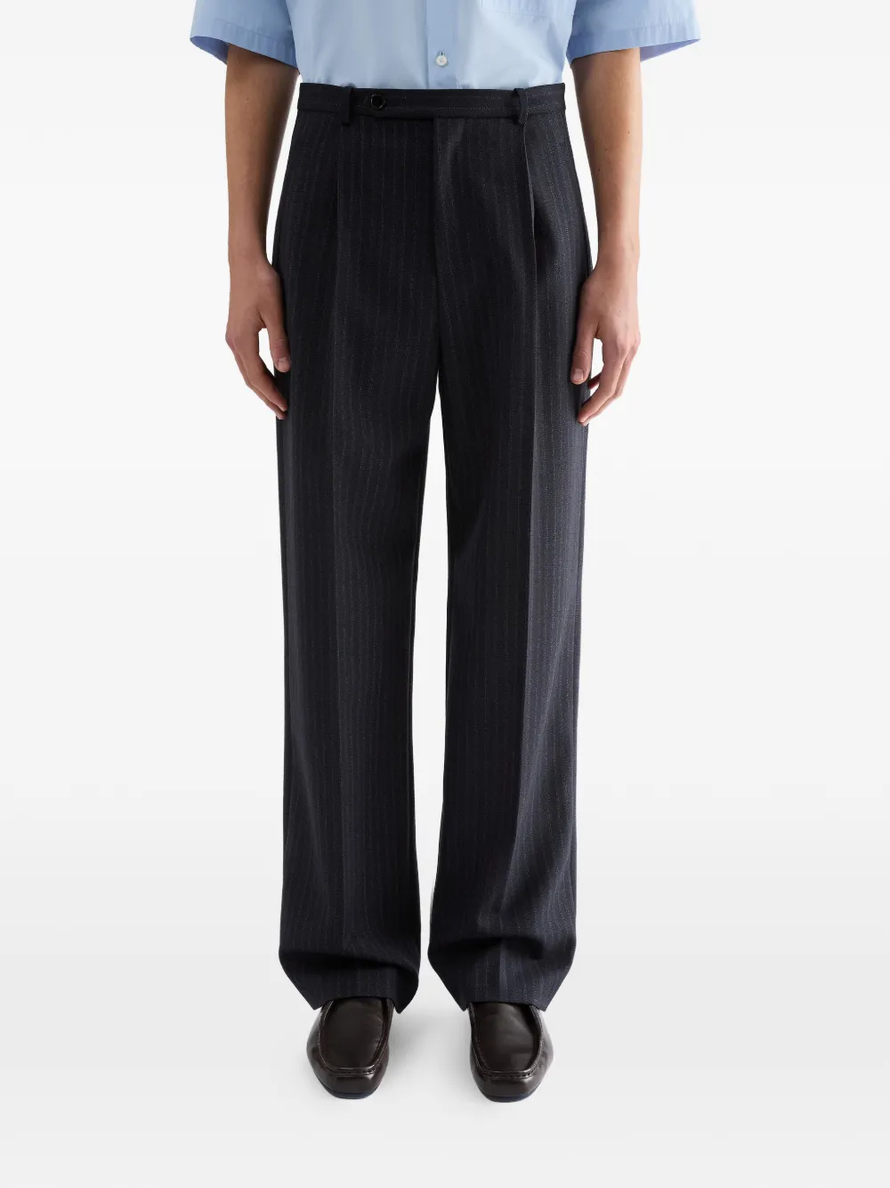 Jil Sander Hose mit Nadelstreifen - Blau