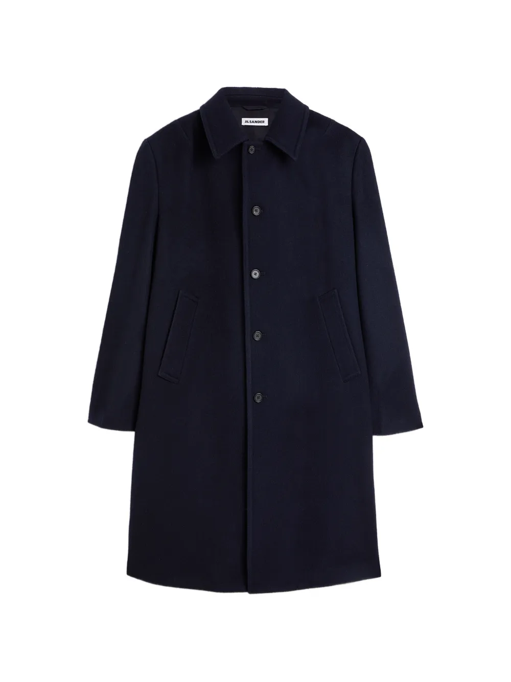 Jil Sander Cappotto monopetto in lana - Blu