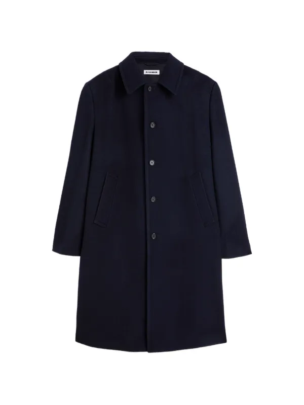 JIL SANDER ウールネイビーコート Jil Sander ウールシングルコート | ブルー | FARFETCH JP
