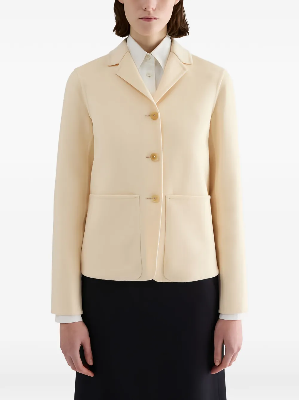 Jil Sander Dubbel kasjmier jack Wit
