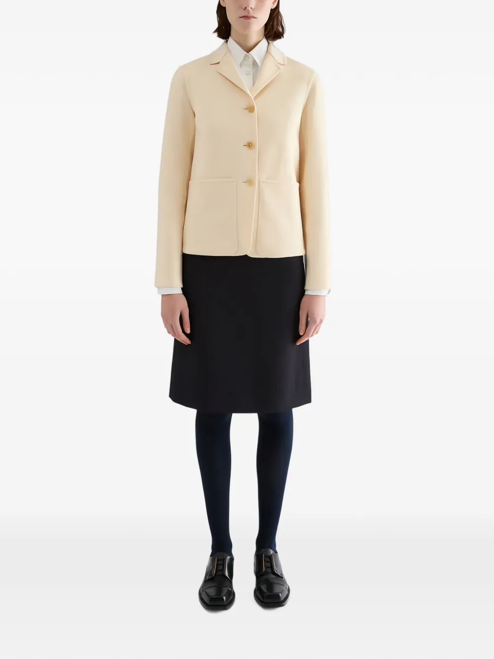Jil Sander Dubbel kasjmier jack Wit