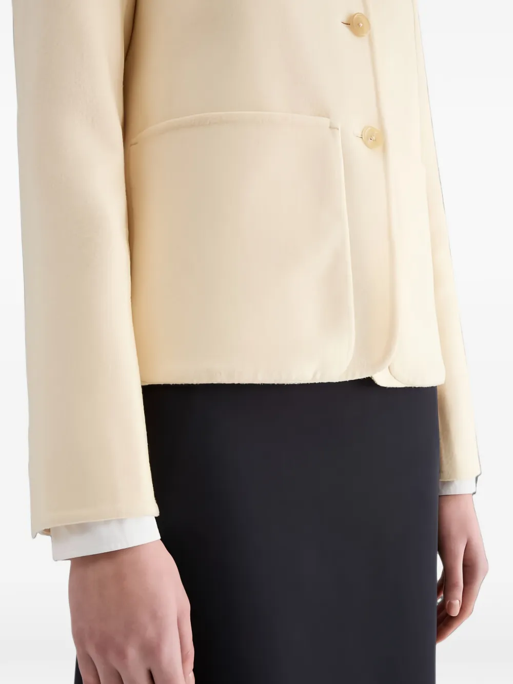 Jil Sander Dubbel kasjmier jack Wit