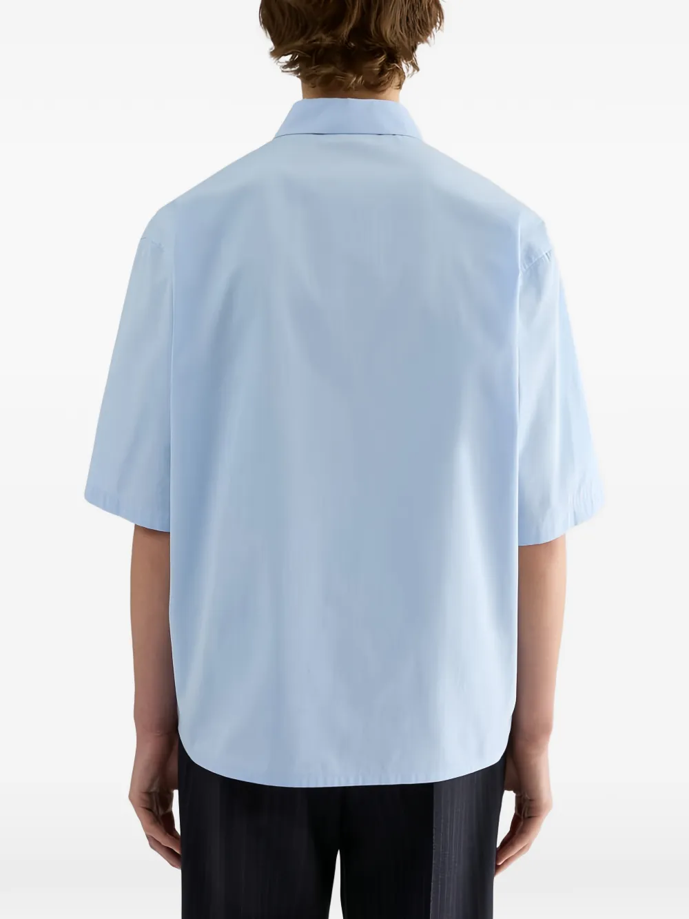 Jil Sander Boxy katoenen popeline overhemd met borstzak en geborduurd JIL-logo Blauw