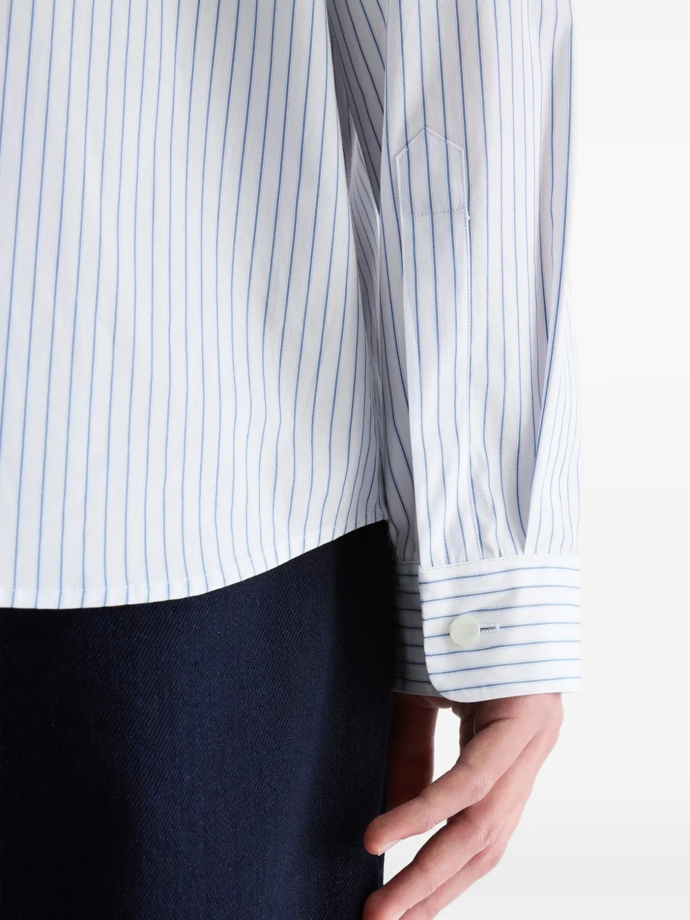Jil Sander Gestreept katoen-popeline overhemd Wit