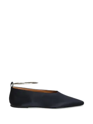 Jil Sander レザーフラットシューズ | ブラック | FARFETCH JP