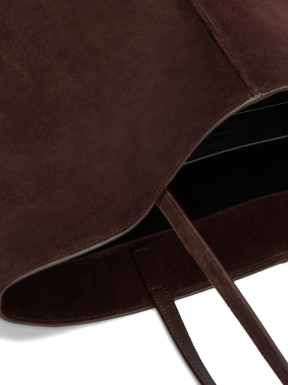 Jil Sander Linea suède shopper met afwerking Bruin