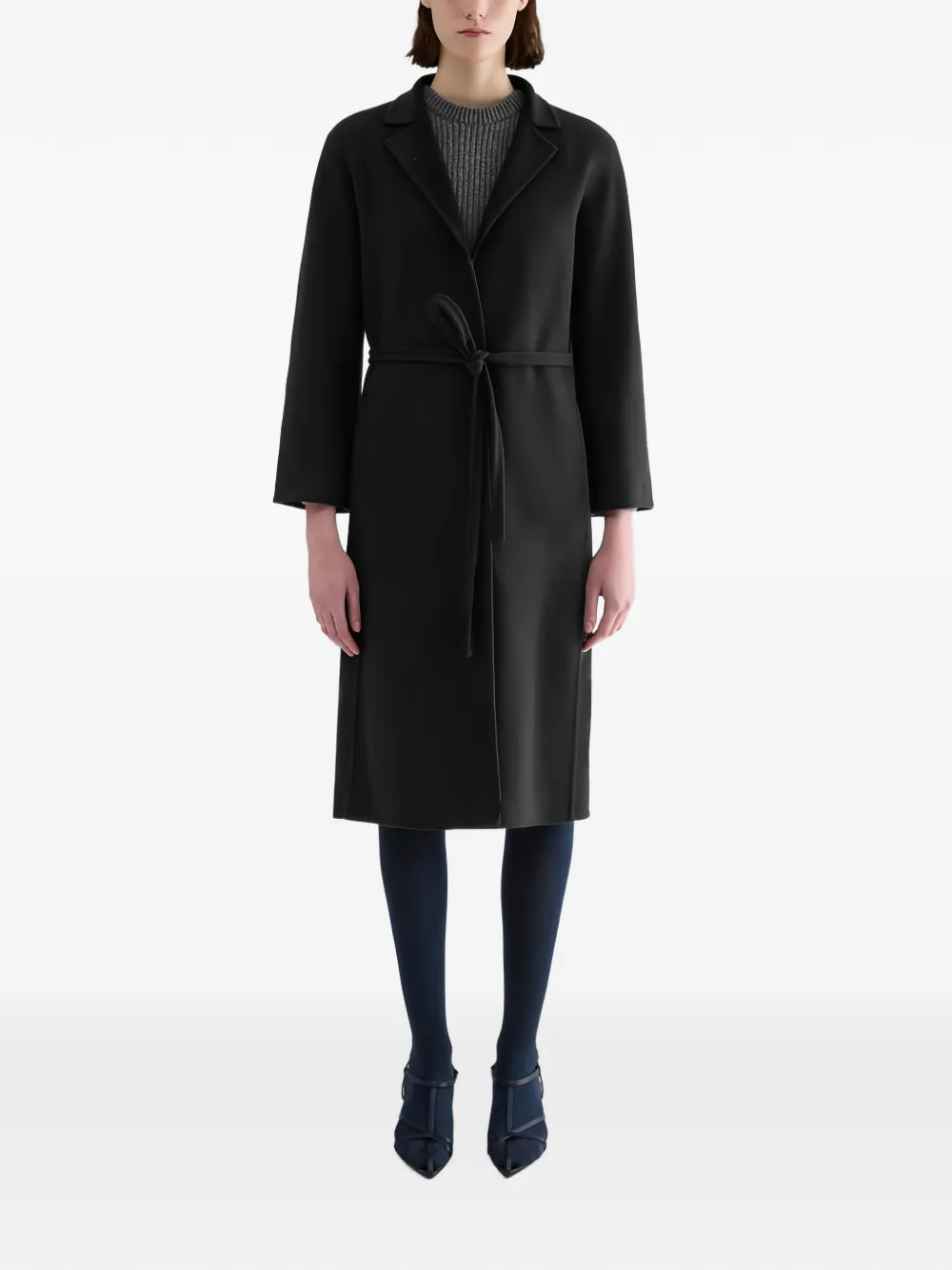 Jil Sander Jas met ceintuur Zwart