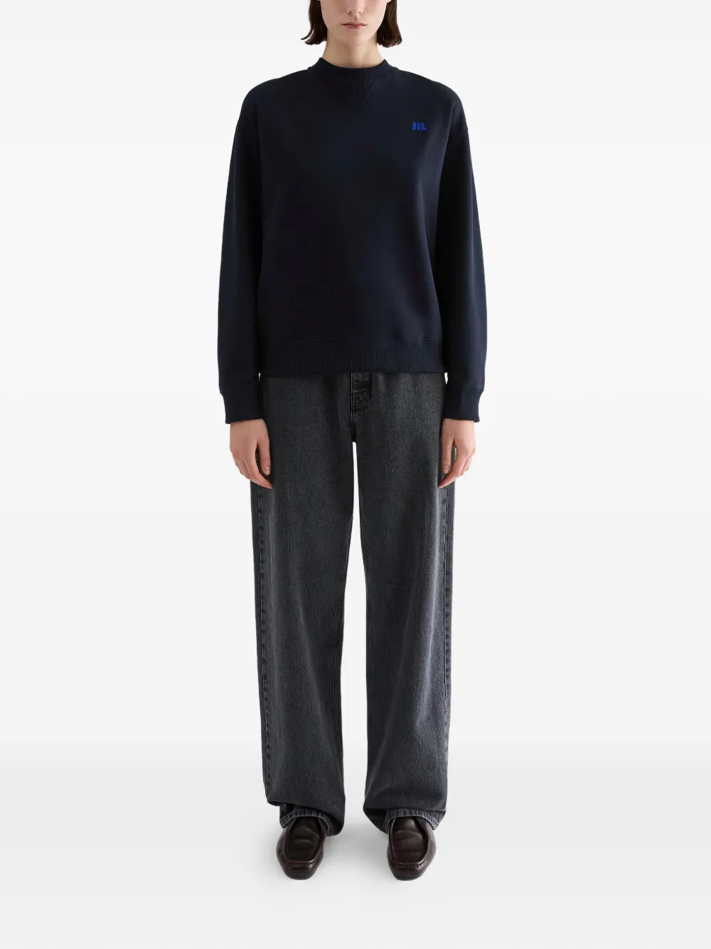 Jil Sander Sweater met geborduurd logo Blauw