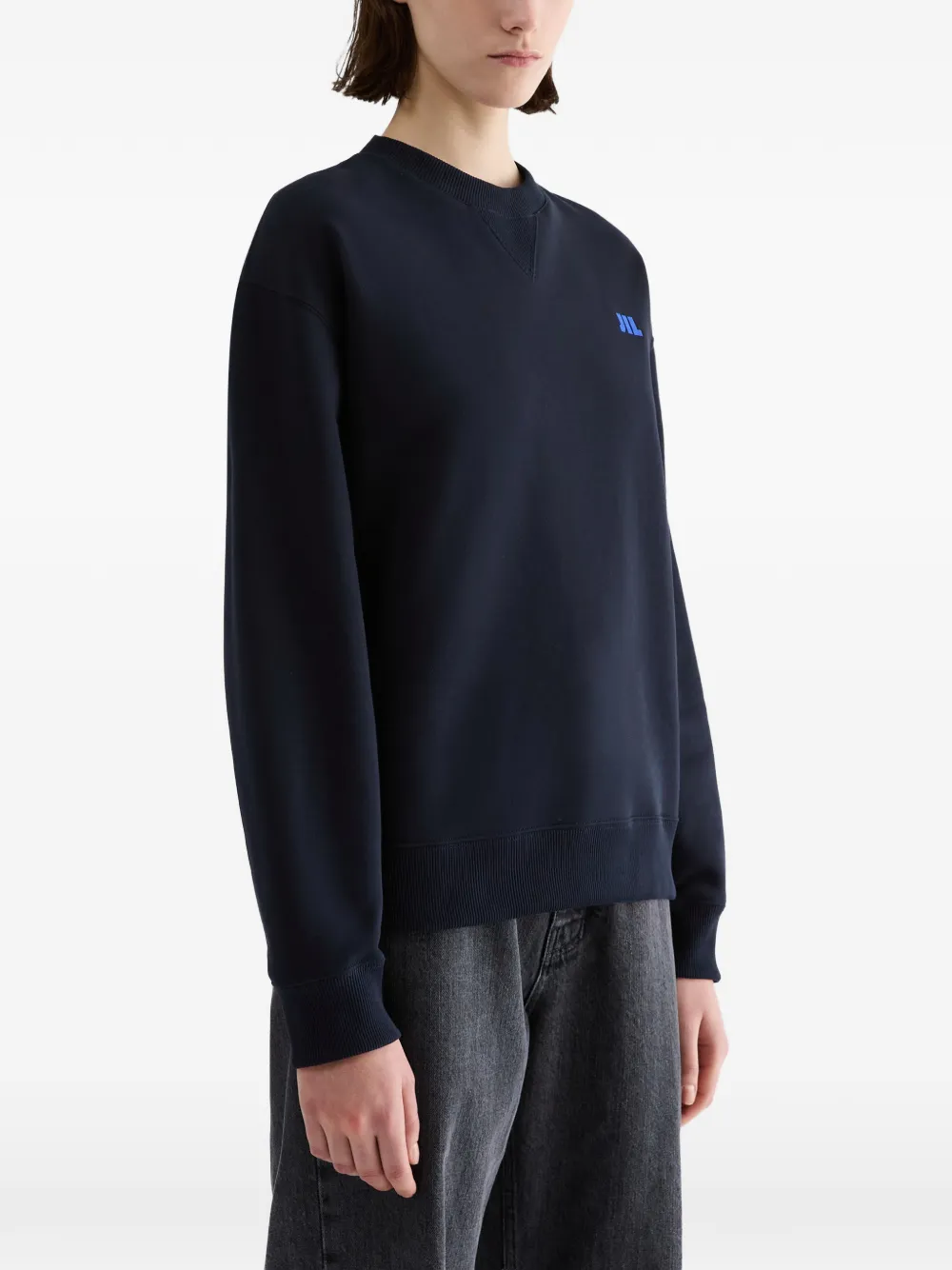Jil Sander Sweater met geborduurd logo Blauw