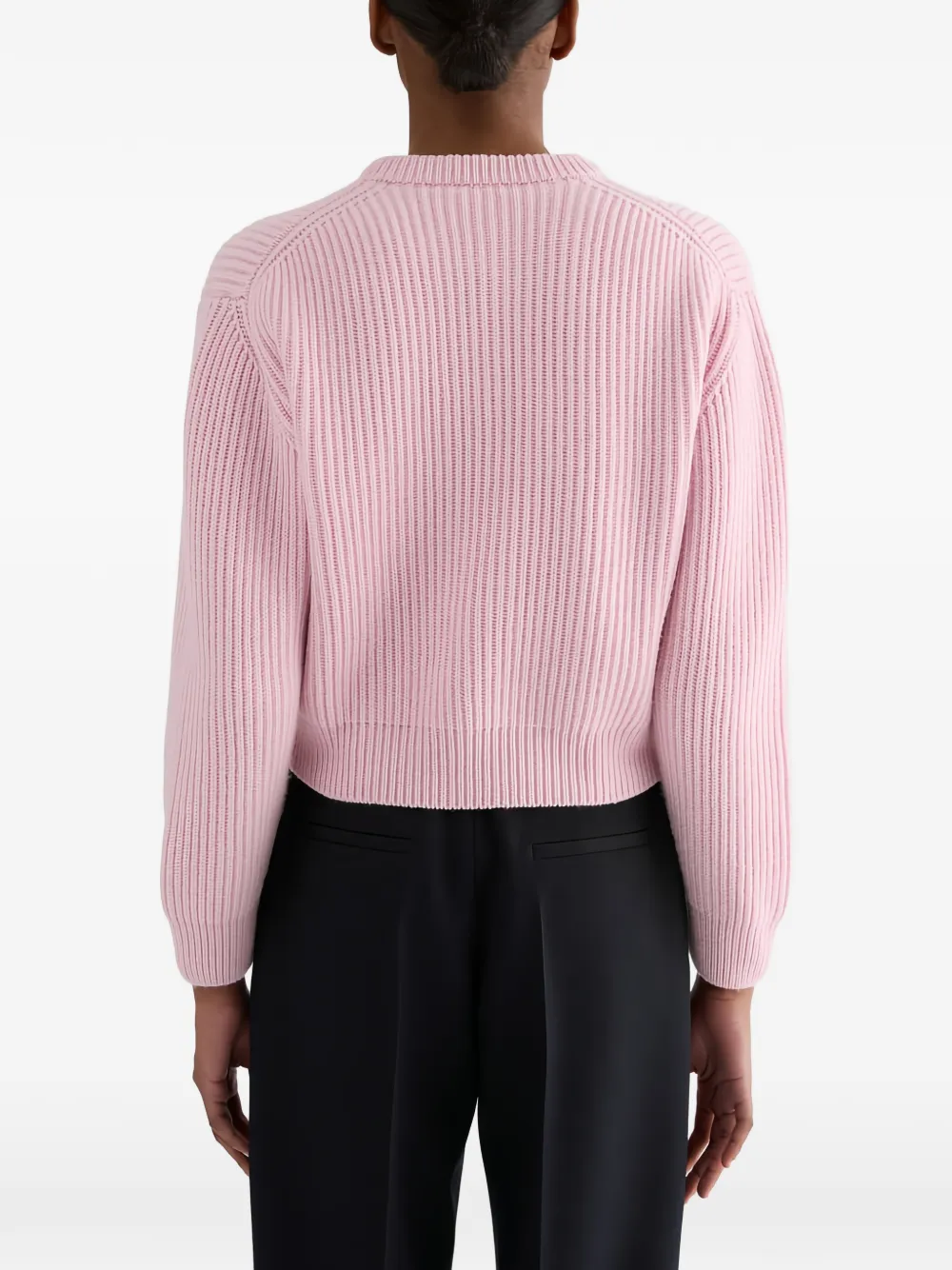 Jil Sander Ribgebreide sweater Roze