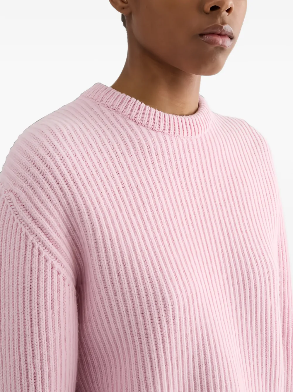 Jil Sander Ribgebreide sweater Roze