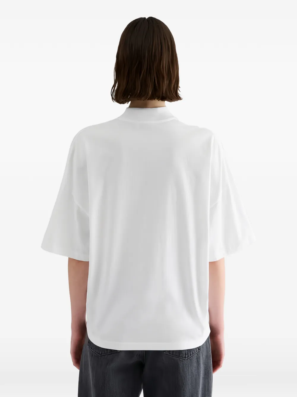 Jil Sander Boxy-fit T-shirt met opstaande hals Wit