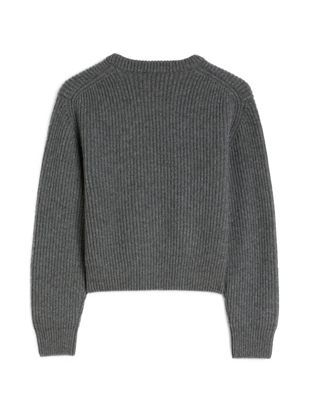 Jil Sander Geribbelde wollen cropped trui met ronde hals Grijs