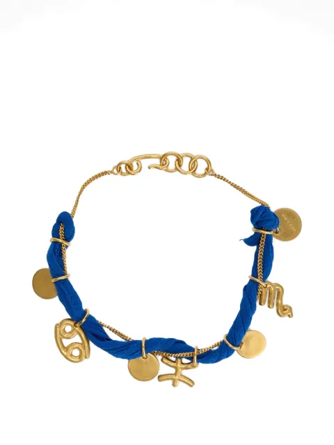 Jil Sander zodiac-pendant silk-torchon bracelet