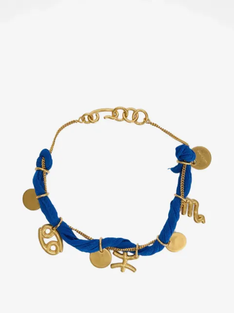 Jil Sander zodiac-pendant silk-torchon bracelet