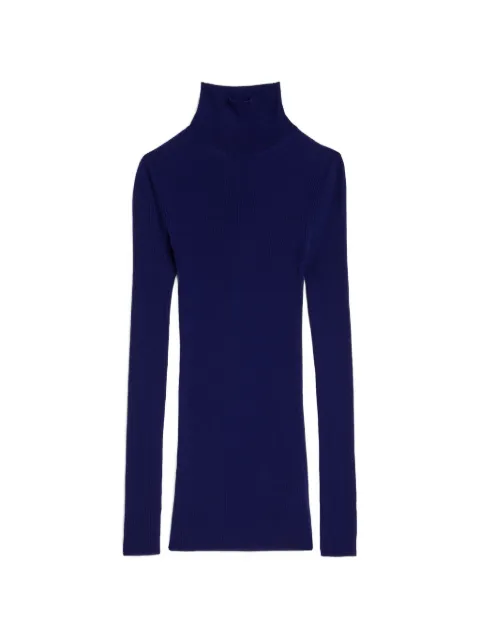 Jil Sander suéter tejido de canalé con cuello alto