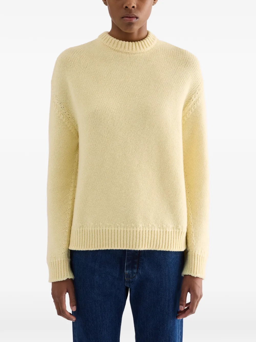 Jil Sander Ribgebreide oversized trui Geel