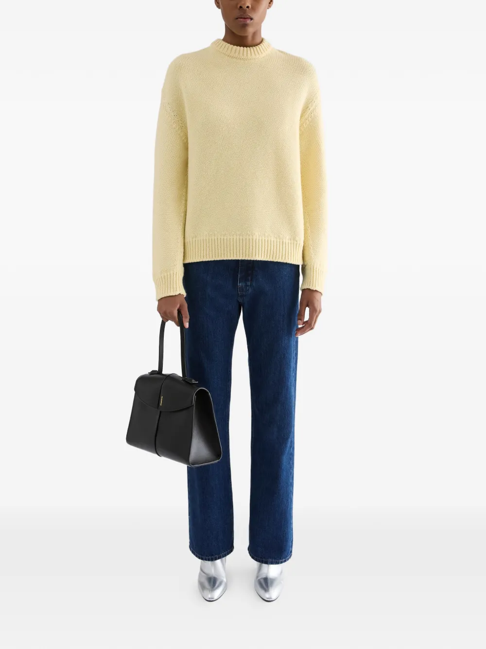 Jil Sander Ribgebreide oversized trui Geel