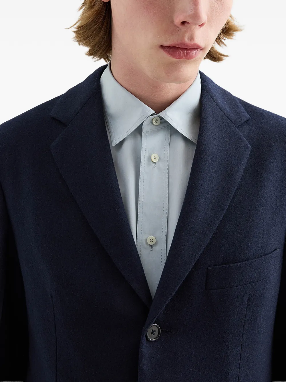 Jil Sander Wollen blazer van popeline Blauw