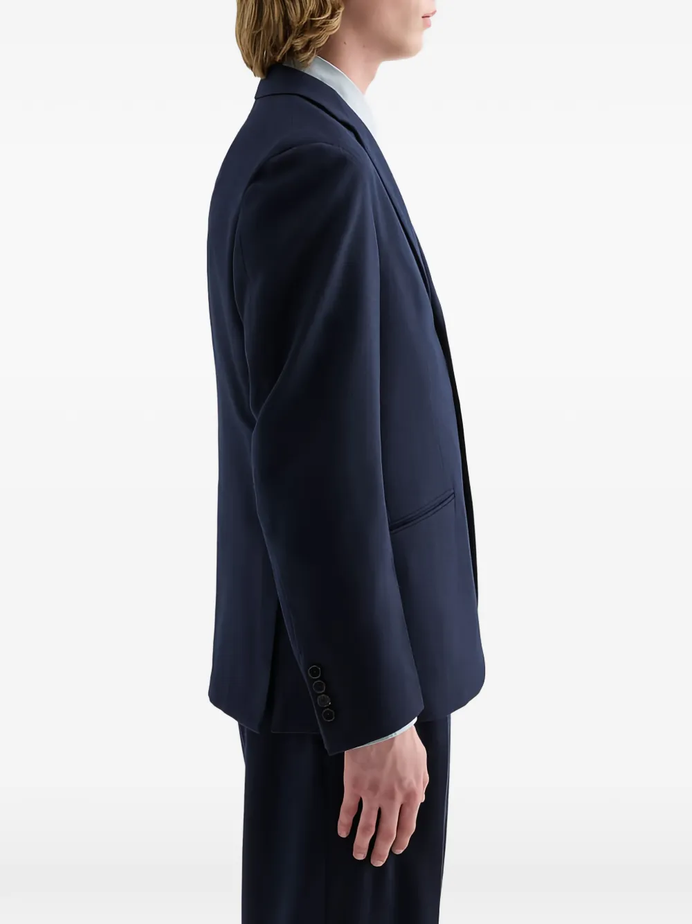 Jil Sander Wollen blazer van popeline Blauw