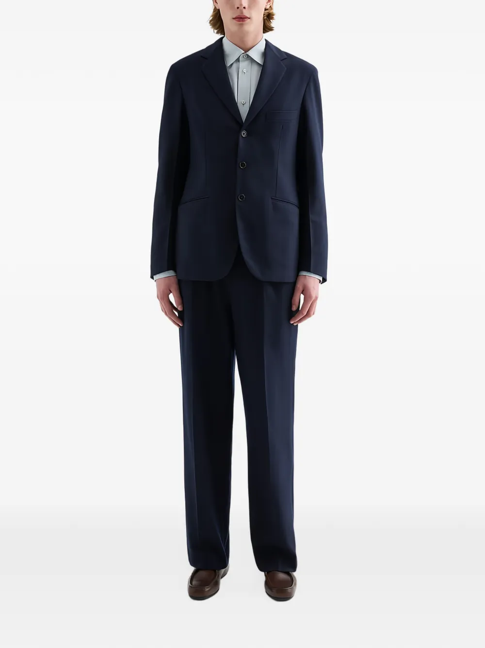 Jil Sander Wollen blazer van popeline Blauw