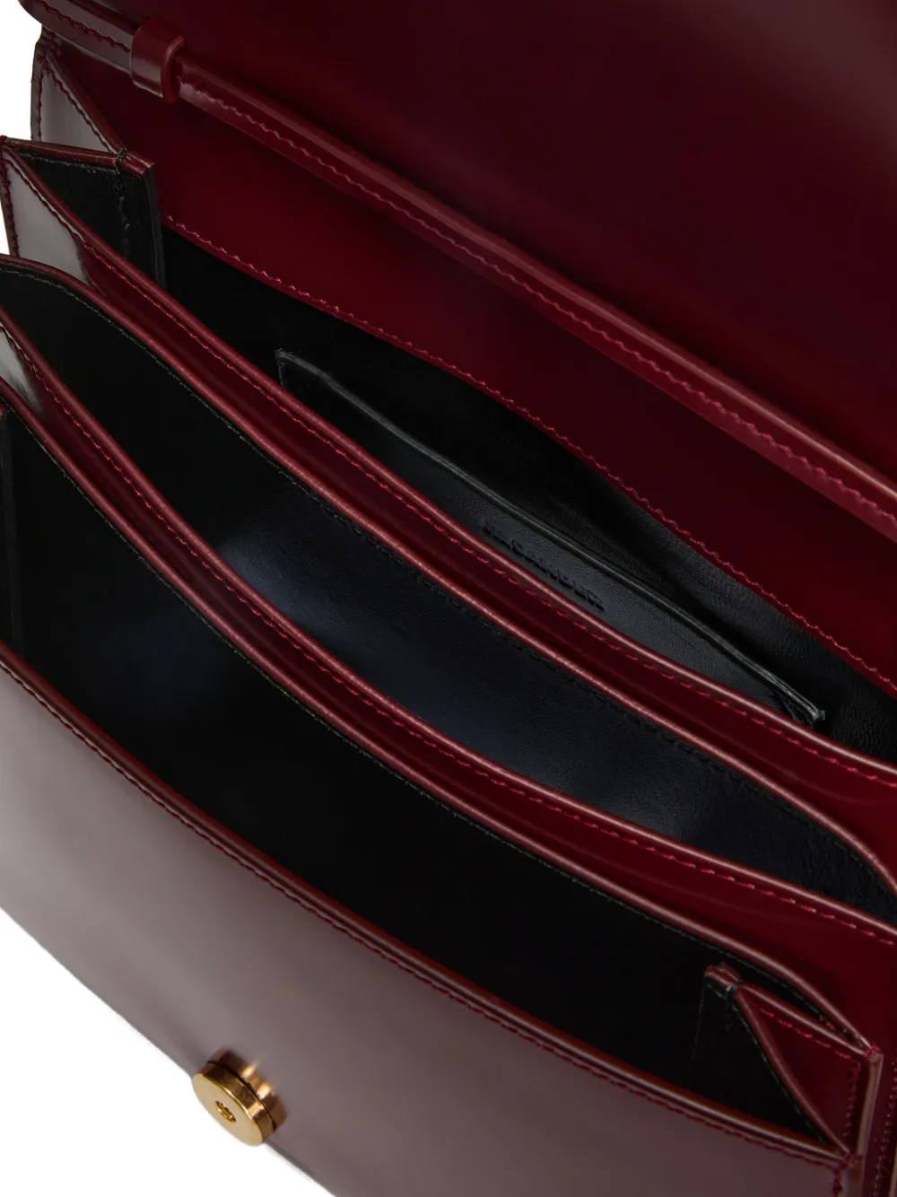 Jil Sander Klein File leren schoudertas Rood