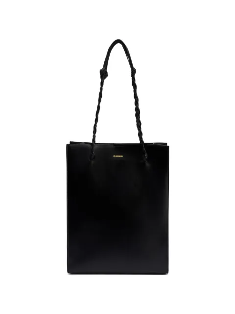 Jil Sander Tangle leather tote bag with hand-knotted handles and embossed Jil Sander logo