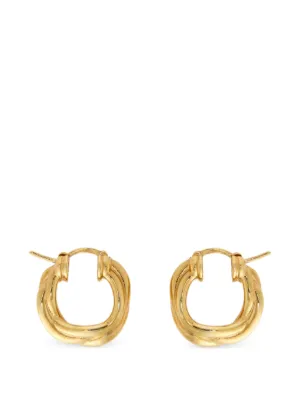 Jil Sander ロゴ フープピアス | ゴールドトーン | FARFETCH JP