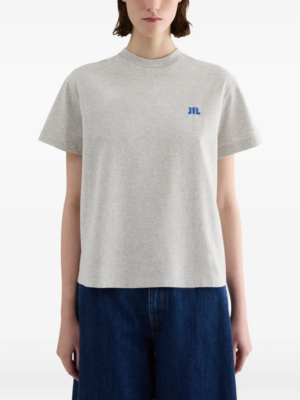 Jil Sander T-shirt met logodetail Grijs