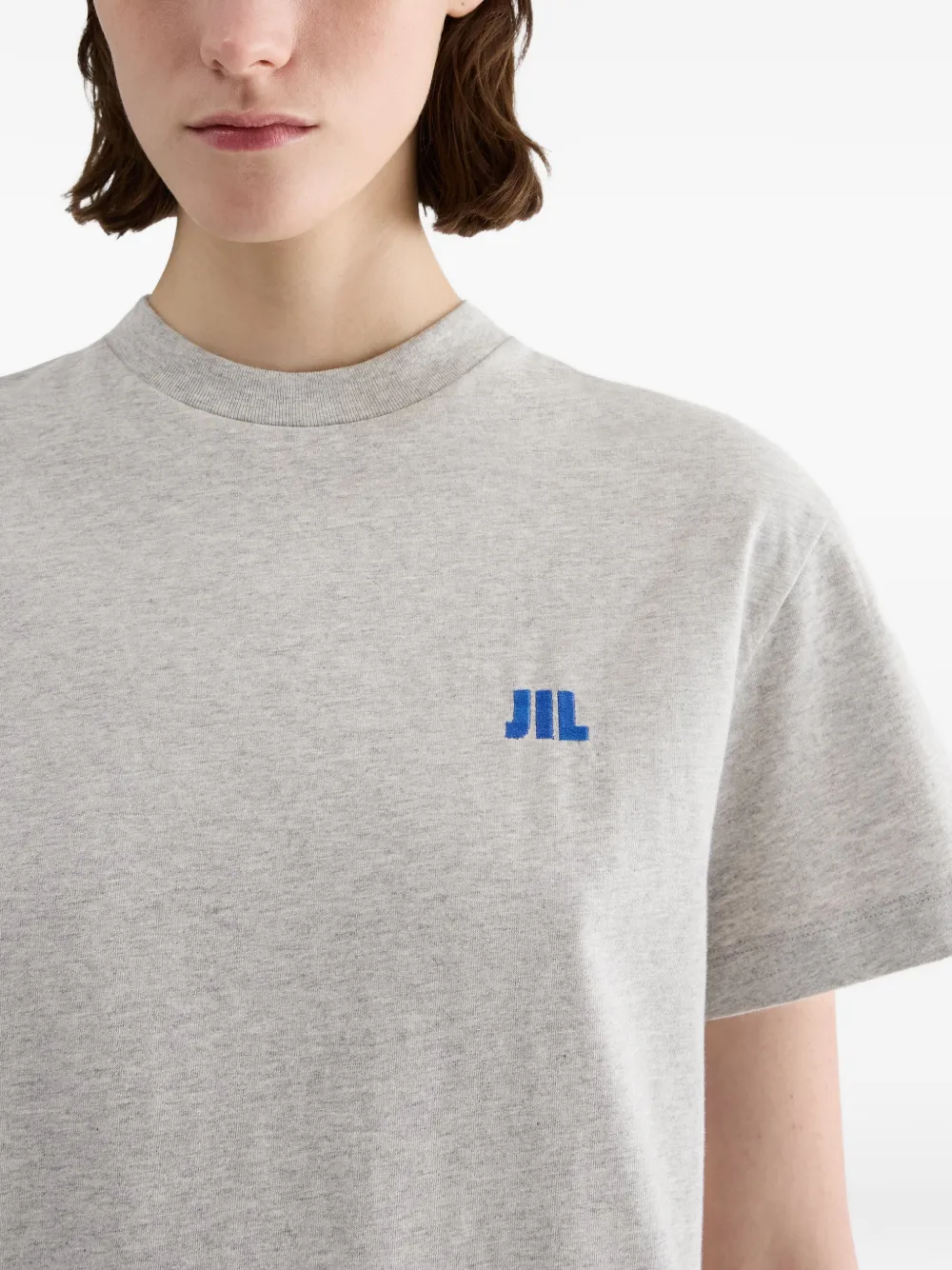Jil Sander T-shirt met logodetail Grijs