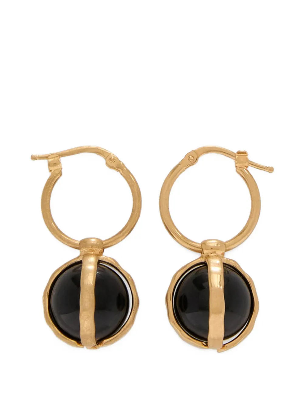 Jil Sander onyx-pendant earrings - Nero
