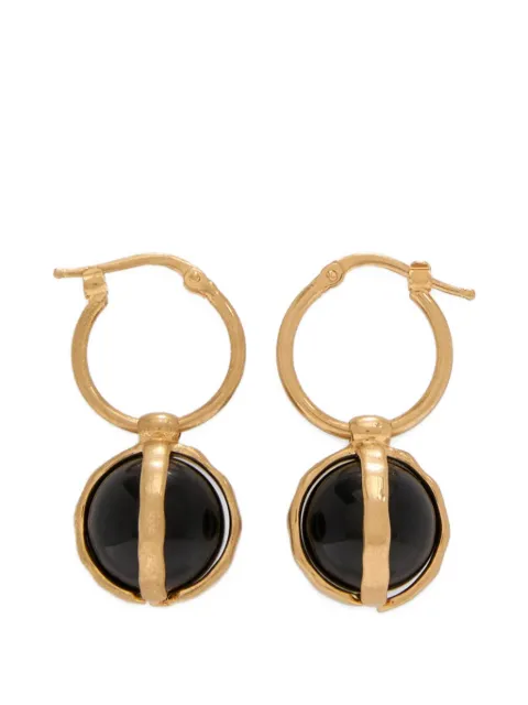 Jil Sander onyx-pendant earrings