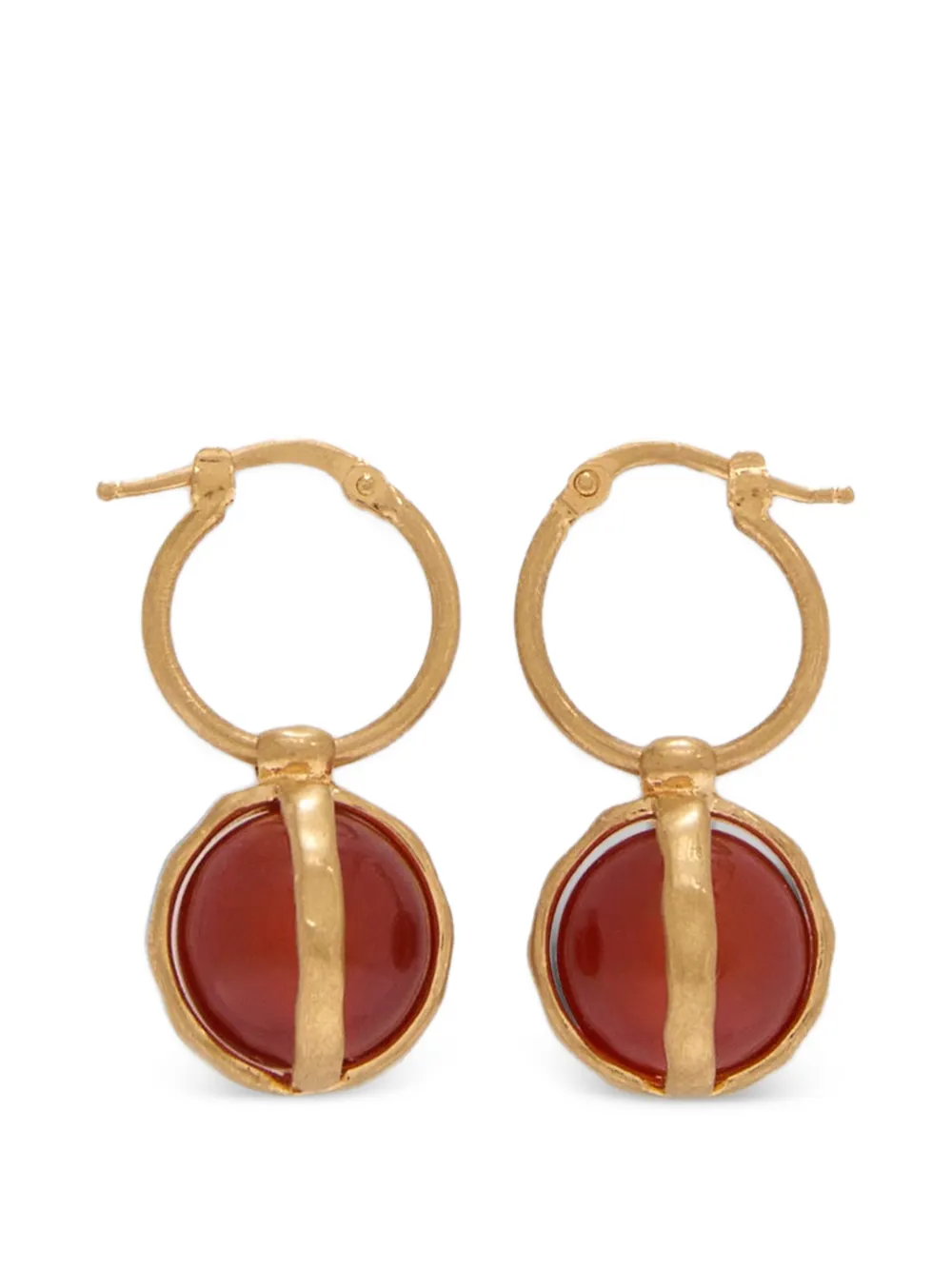 Jil Sander agate-pendant hoop earrings - Oro