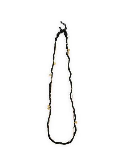 Jil Sander zodiac pendant silk-torchon necklace