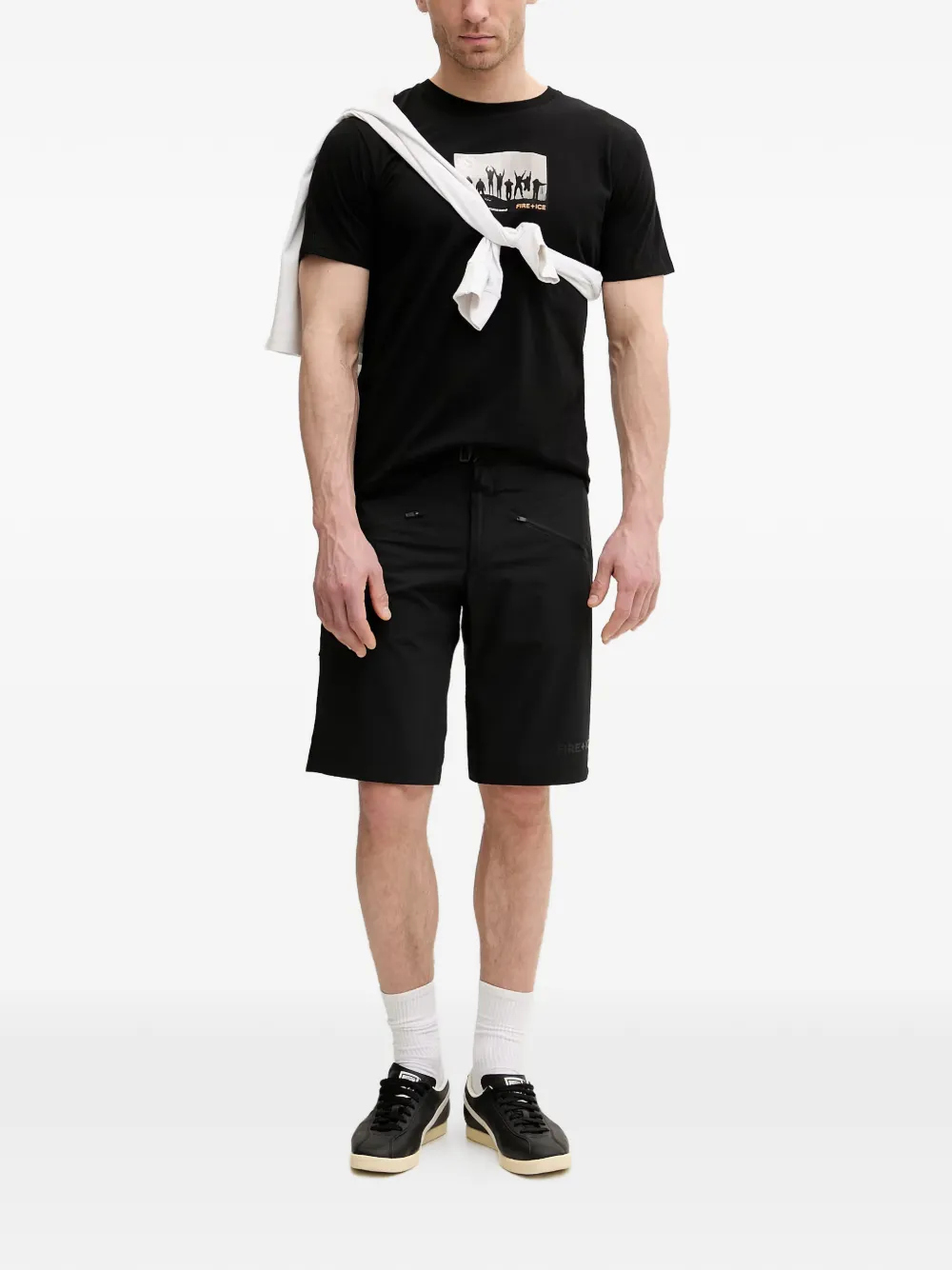 BOGNER FIRE+ICE Carter shorts met ceintuur en logoprint Zwart