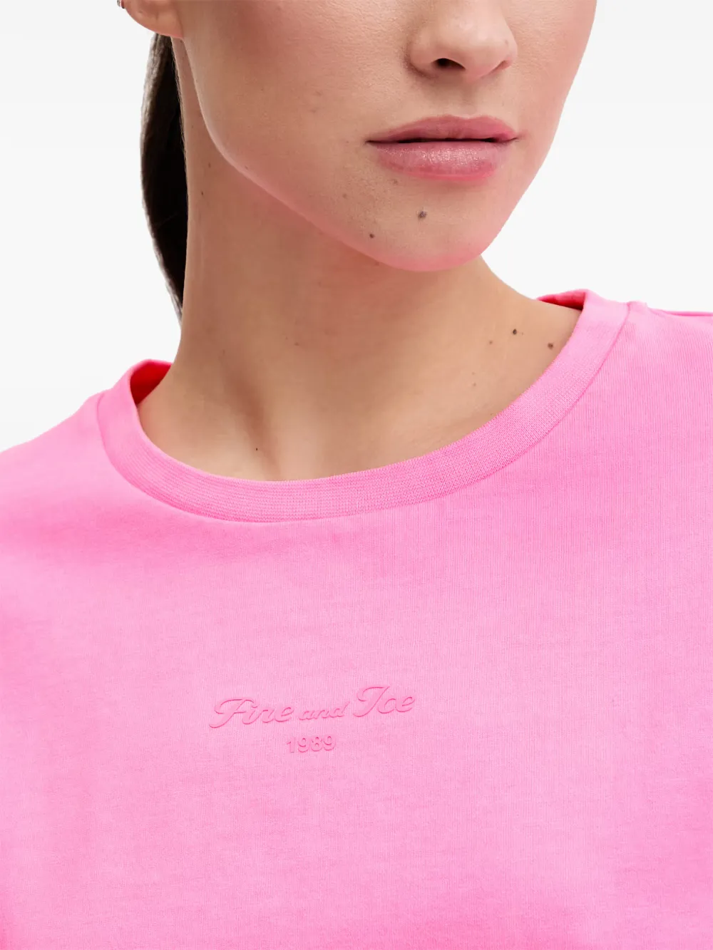 BOGNER FIRE+ICE Cara T-shirt met geborduurd logo Roze