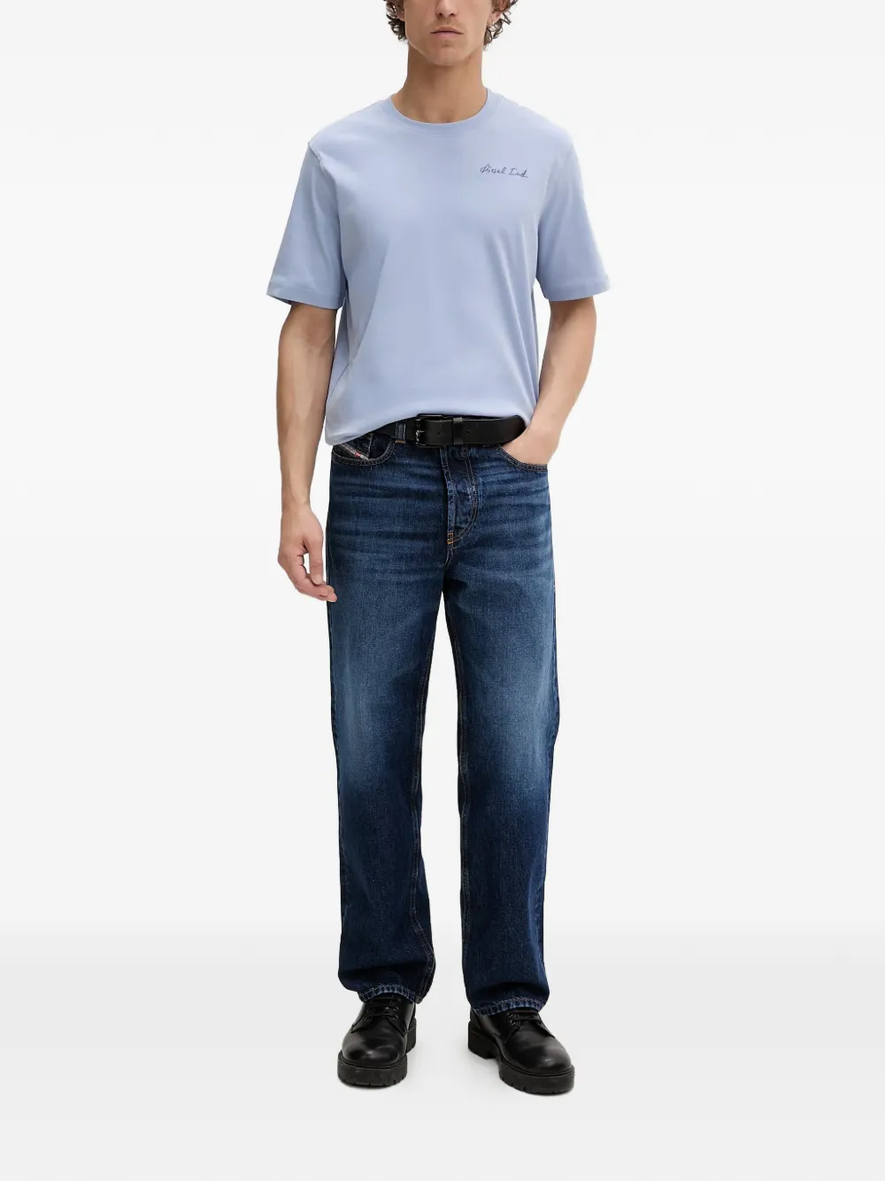 Diesel T-ADJUST-V11 T-shirt met logo-print Blauw
