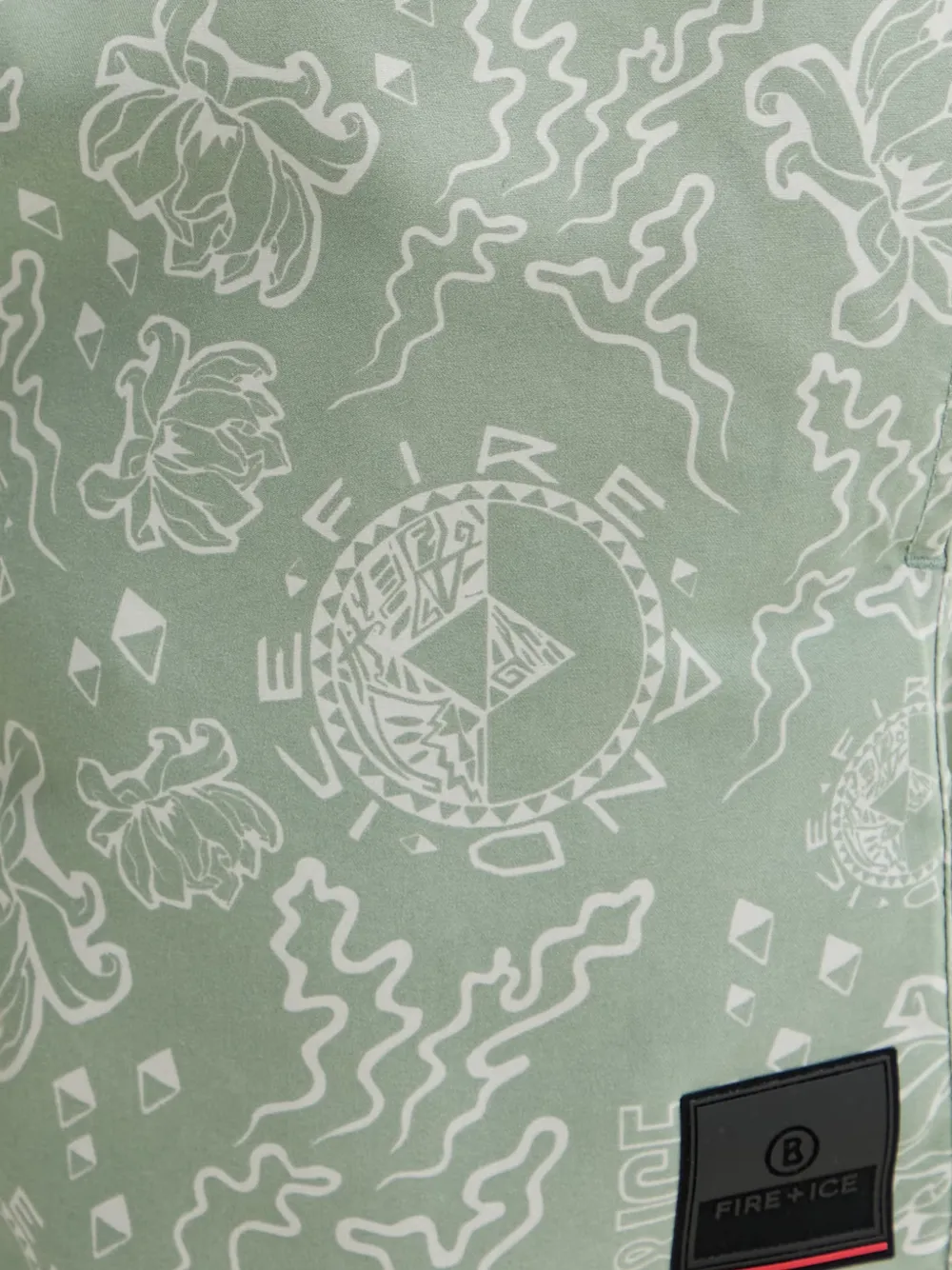 BOGNER FIRE+ICE Nelson zwembroek met logoprint en trekkoord Groen