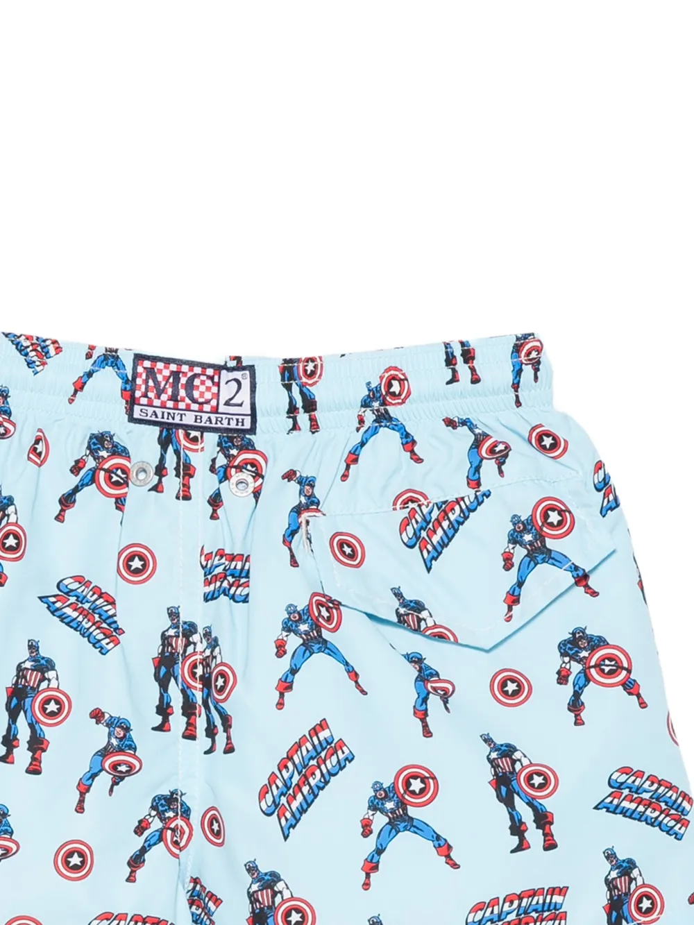 MC2 Saint Barth Kids x Marvel Captain America zwembroek met print Blauw