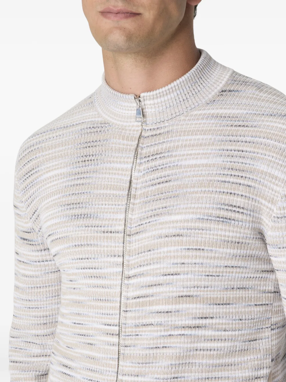Missoni Geribbeld vest met rits Beige