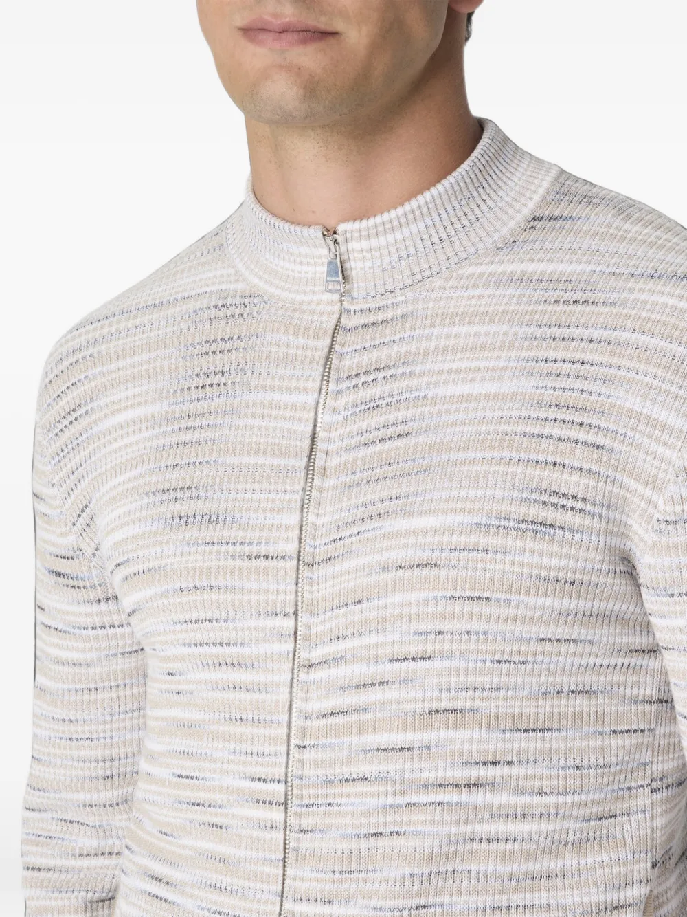 Missoni Geribbeld vest met rits Beige
