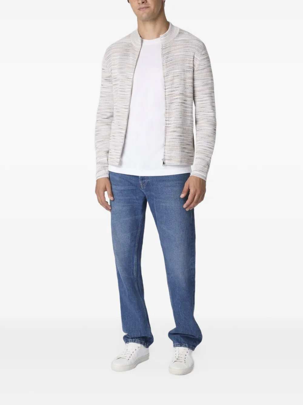 Missoni Geribbeld vest met rits Beige