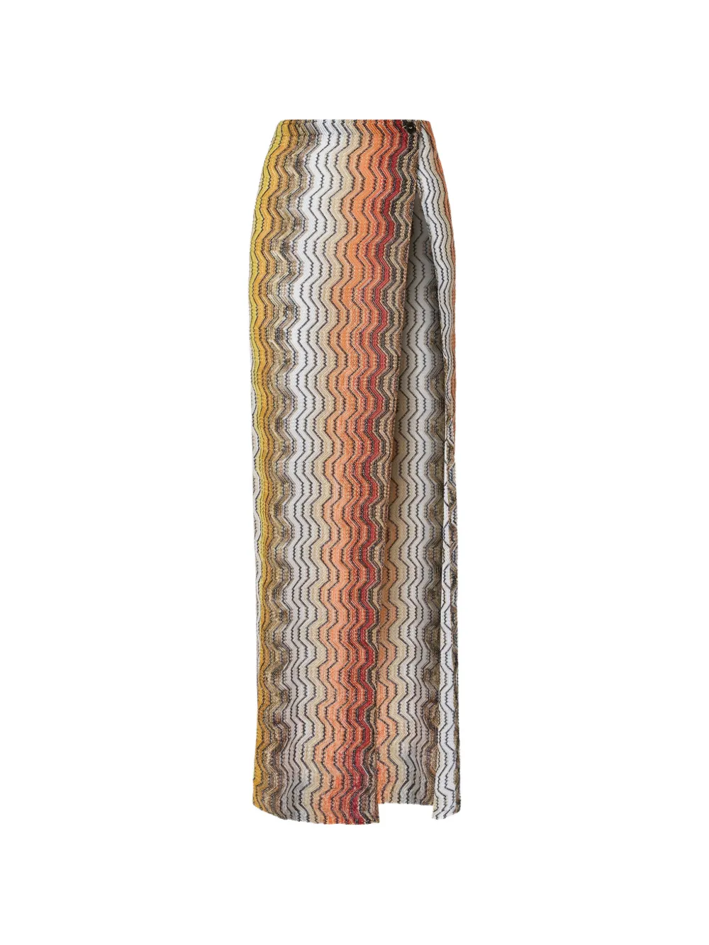 Missoni long skirt in viscose lamé with greek motif - Orange