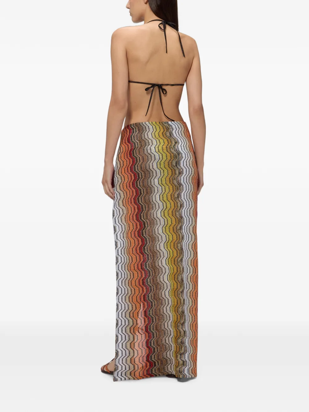 Missoni Maxi-rok van viscose lamé met Grieks patroon Oranje