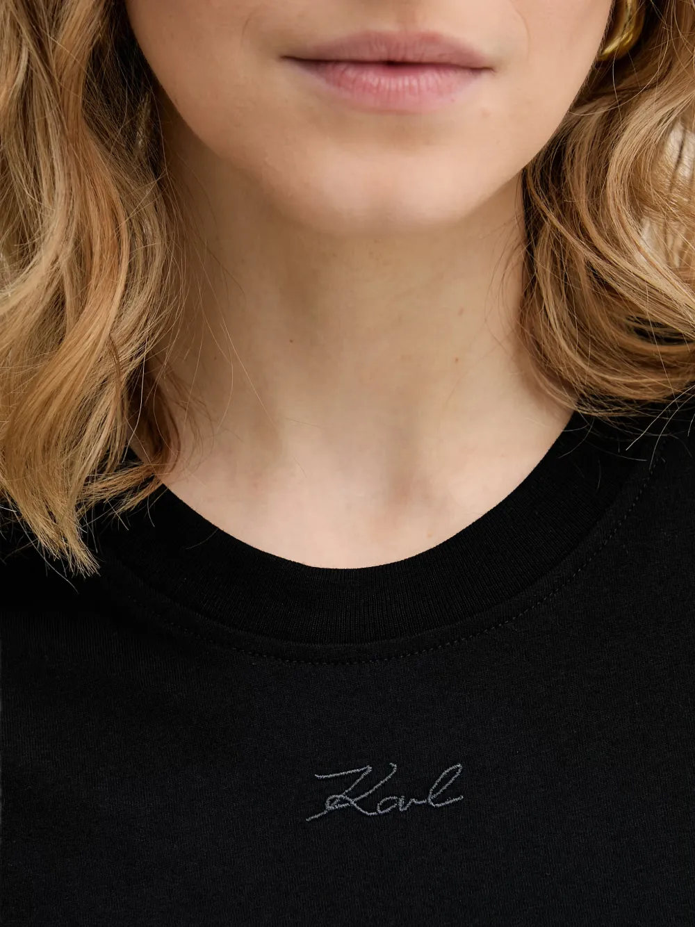 Karl Lagerfeld T-shirt met geborduurd logo Zwart