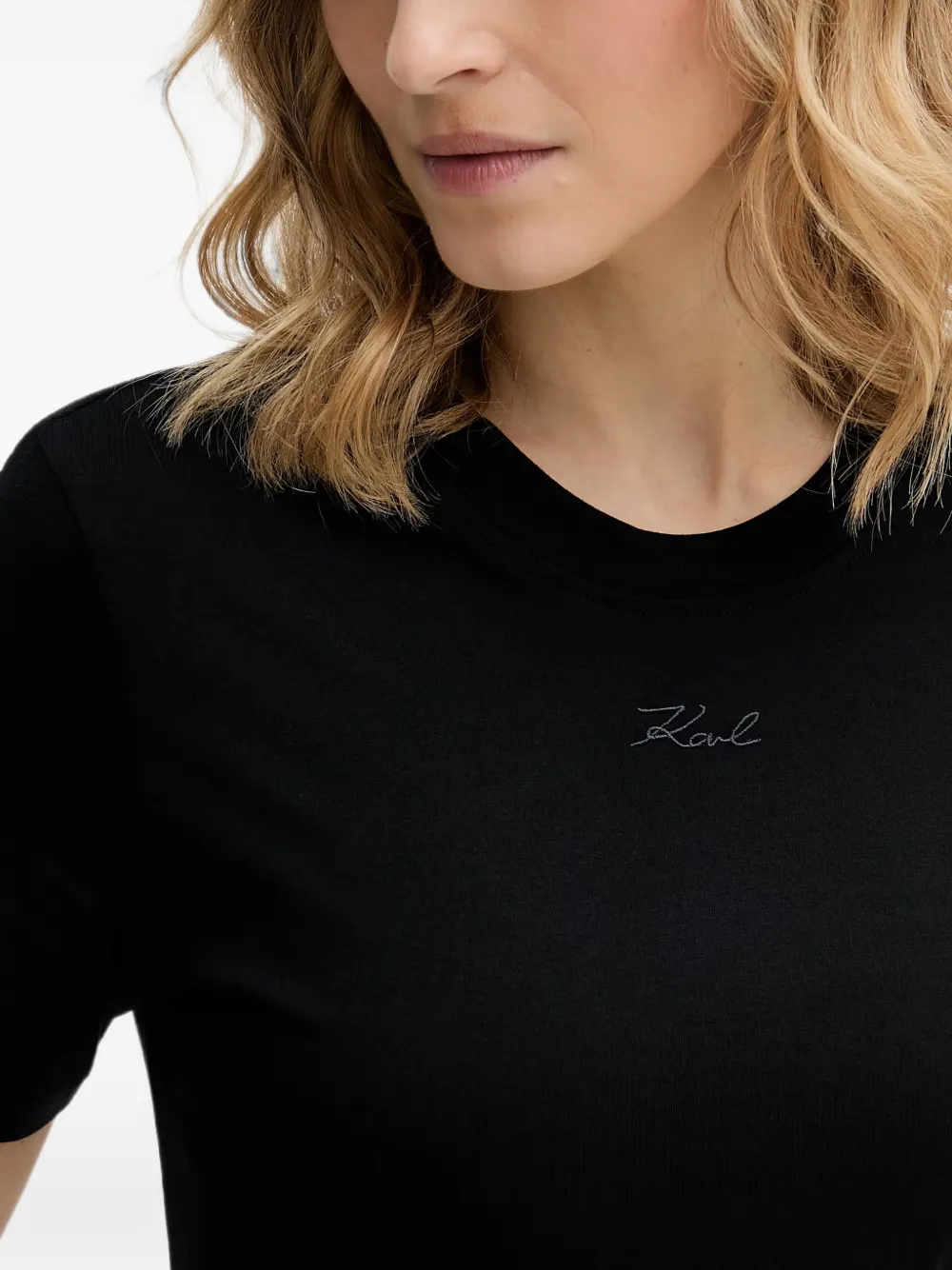Karl Lagerfeld T-shirt met geborduurd logo Zwart