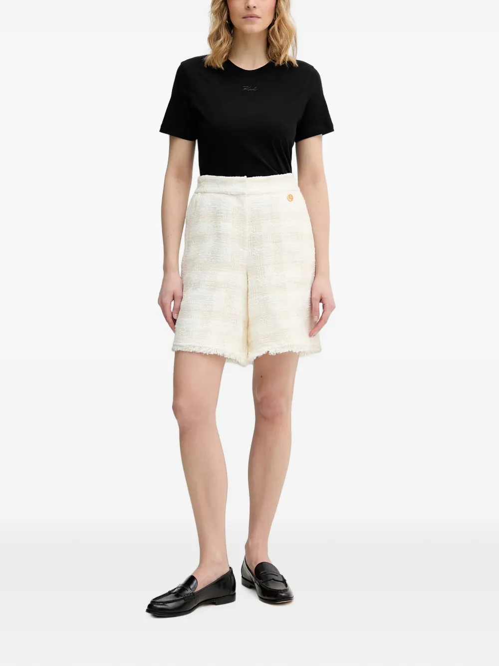 Karl Lagerfeld T-shirt met geborduurd logo Zwart