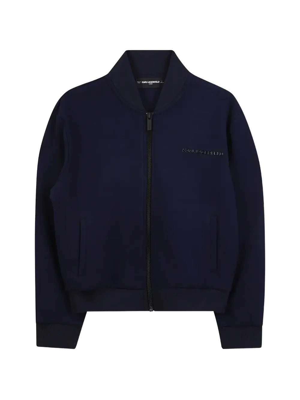 Karl Lagerfeld Kids sweat zippé à patch logo - Bleu Karl Lagerfeld Kids sweat zippé à patch logo - Bleu