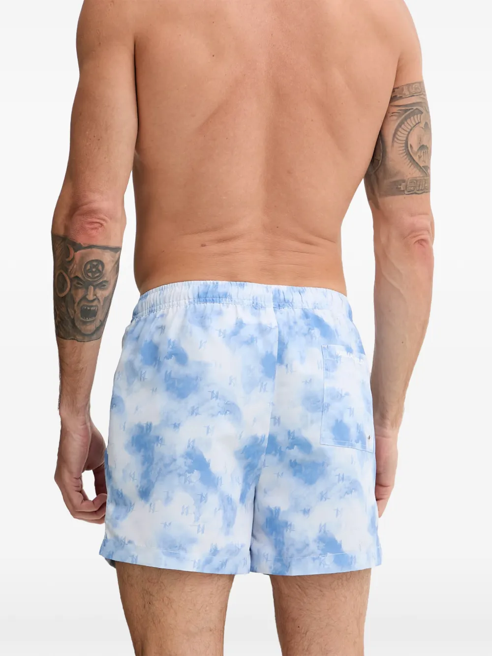 Karl Lagerfeld Zwembroek met monogramprint Blauw